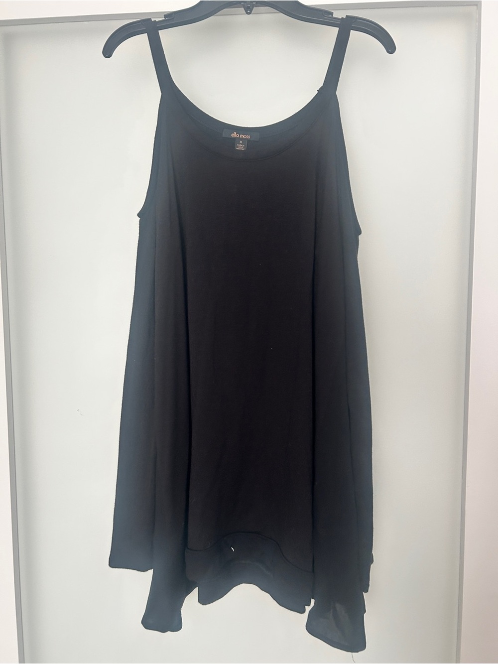 Ella Moss cold shoulder black long sleeve tunic top M